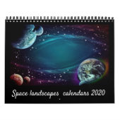 Modern Elegant Script Space Landscape 2021 Calen Kalender (Hoes)
