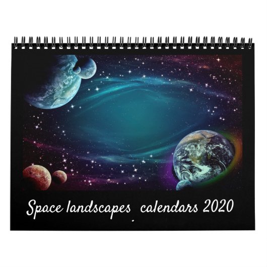 Modern Elegant Script Space Landscape 2021 Calen Kalender (Hoes)