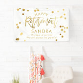 Modern elegant script stijlvolle Gold Retirement Spandoek (Insitu)