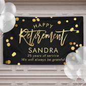 Modern elegant script stijlvolle Gold Retirement Spandoek