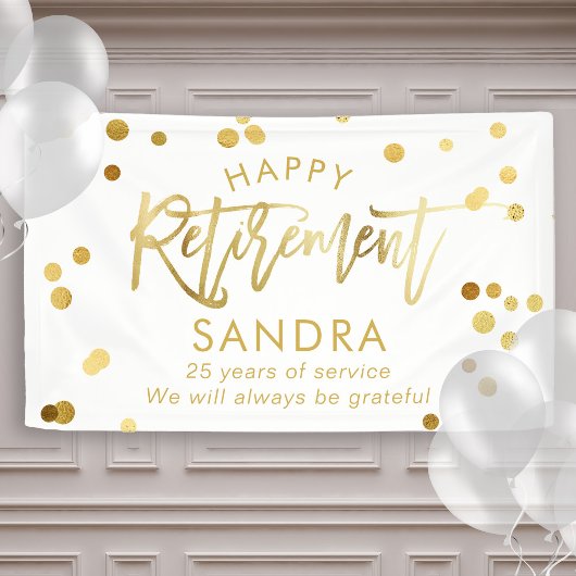 Modern elegant script stijlvolle Gold Retirement Spandoek