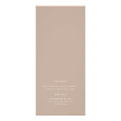 Modern Elegant Script Taupe Bruiloft Menu (Achterkant)