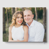 Modern Elegant Script Taupe Photo Wedding Gastenboek (Achterkant)