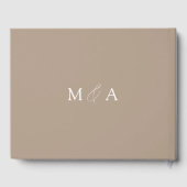 Modern Elegant Script Taupe Wedding Gastenboek (Achterkant)