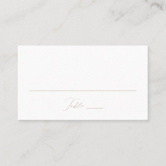 Modern Elegant Script Taupe Wedding Plaatskaartje (Voorkant)