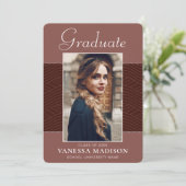 Modern | Elegant Script Terracotta 1 Photo Afstude Aankondiging (Staand voorkant)