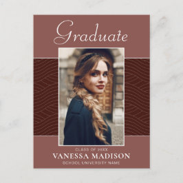 Modern | Elegant Script Terracotta 1 Photo Afstude Briefkaart