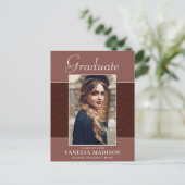 Modern | Elegant Script Terracotta 1 Photo Afstude Briefkaart (Staand voorkant)