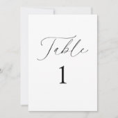 Modern Elegant Script Trouwtafel Nummer Kaart (Voorkant)