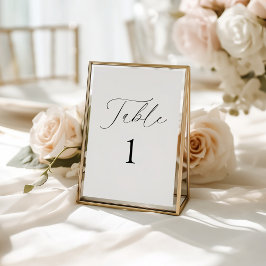 Modern Elegant Script Trouwtafel Nummer Kaart