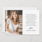 Modern Elegant Script Two Photo Afstuderen Bedankkaart (Achterkant)