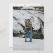 Modern Elegant Script Two Photo Wedding Kaart (Achterkant)