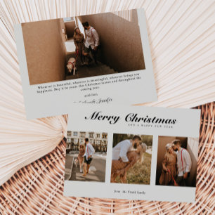 Modern Elegant Script Typografie 4 Foto Feestdagenkaart