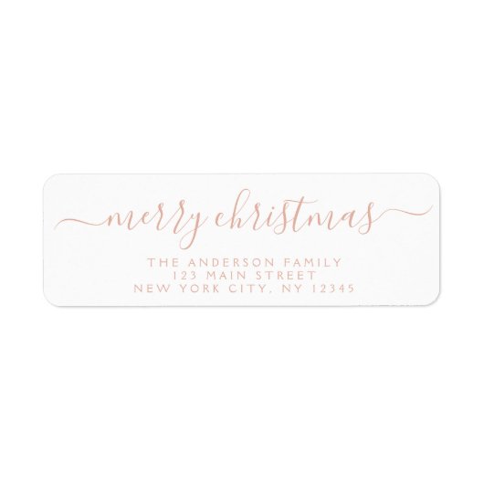 Modern Elegant Script Typografie Merry Kerstry Etiket (Voorkant)