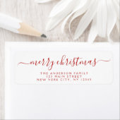 Modern Elegant Script Typografie Merry Kerstry Etiket (Insitu)
