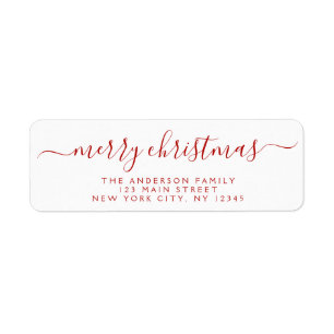 Modern Elegant Script Typografie Merry Kerstry Etiket