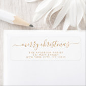 Modern Elegant Script Typografie Merry Kerstry Etiket (Insitu)