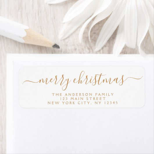 Modern Elegant Script Typografie Merry Kerstry Etiket (Insitu)