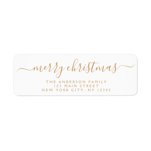 Modern Elegant Script Typografie Merry Kerstry Etiket (Voorkant)