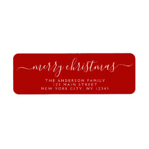 Modern Elegant Script Typografie Merry Kerstry Etiket