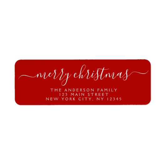 Modern Elegant Script Typografie Merry Kerstry Etiket (Voorkant)