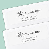 Modern Elegant Script & Typografie Monogram Etiket