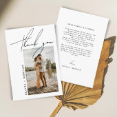 Modern Elegant Script Typography Photo Wedding Bedankkaart