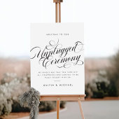 Modern Elegant Script Unplugged Trouwbord Poster