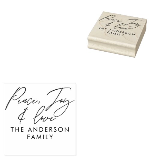 Modern elegant script vakantie gepersonaliseerd rubberstempel (Gestempeld)