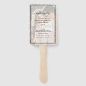 Modern Elegant Script Vellum Photo Wedding Program Handwaaier (Achterkant)