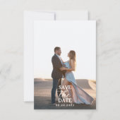 Modern Elegant Script Volledige Foto QR code Bruil Save The Date (Voorkant)