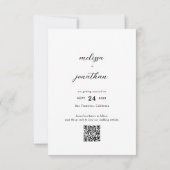 Modern Elegant Script Volledige Foto QR code Bruil Save The Date (Achterkant)