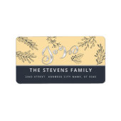 Modern elegant script vreugde winter botanische kl etiket (Voorkant)