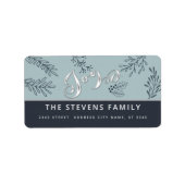 Modern elegant script vreugde winter botanische kl etiket (Voorkant)