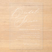 Modern Elegant Script-Vrijgezellenfeest Acryl Uitnodigingen (Voorkant)