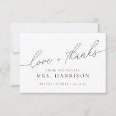 Modern Elegant Script-Vrijgezellenfeest Bedankkaart (Voorkant)