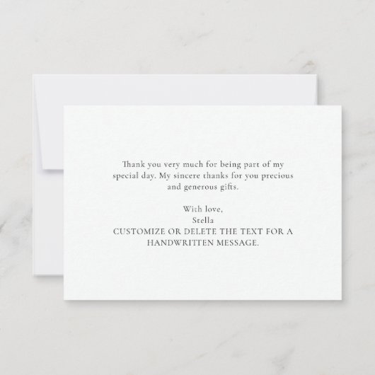 Modern Elegant Script-Vrijgezellenfeest Bedankkaart (Achterkant)