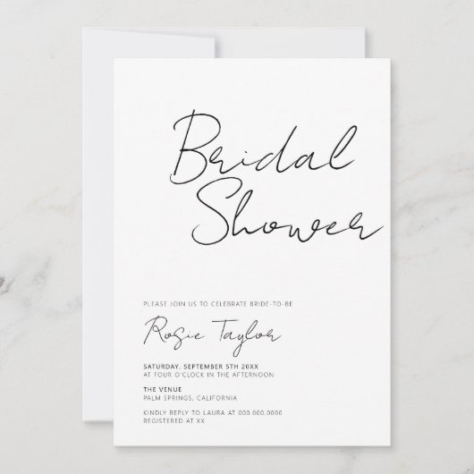 Modern Elegant Script-Vrijgezellenfeest Kaart (Voorkant)