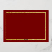 Modern Elegant Script Vrolijk Kerstfeest Familiefo Folie Feestdagenkaart (Achterkant)