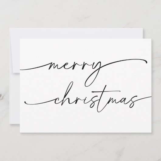 Modern Elegant Script Vrolijk Kerstfeest Kaart (Voorkant)