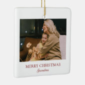 Modern Elegant Script Vrolijk Kerstfeest Oma Keramisch Ornament (Rechts)