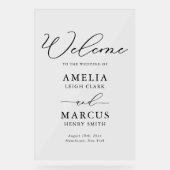 Modern Elegant Script Weddenschap Welkom Acryl Bord (Voorkant)