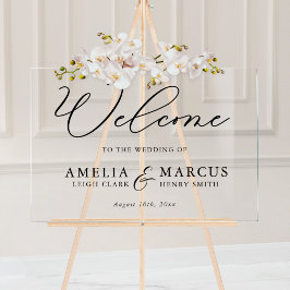 Modern Elegant Script Weddenschap Welkom Acryl Bord