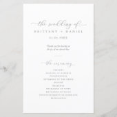 Modern Elegant Script Wedding Ceremony Program (Voorkant)