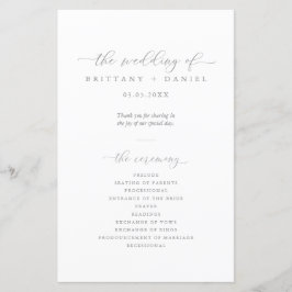 Modern Elegant Script Wedding Ceremony Program