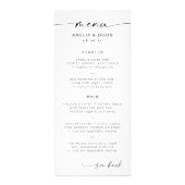 Modern Elegant Script Wedding Menu (Voorkant)