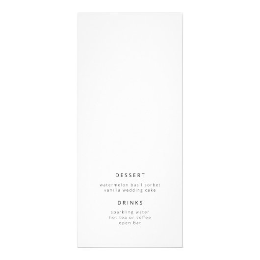 Modern Elegant Script Wedding Menu (Achterkant)