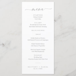 Modern Elegant Script Wedding Menu