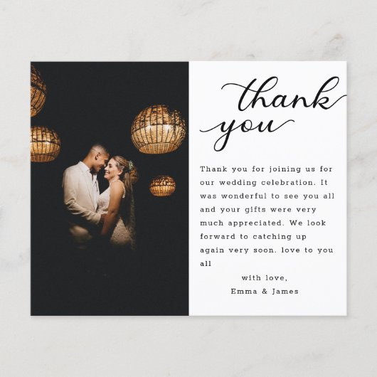 Modern Elegant Script Wedding Photo (Voorkant)