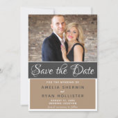Modern Elegant Script Wedding Photo Save The Date (Voorkant)